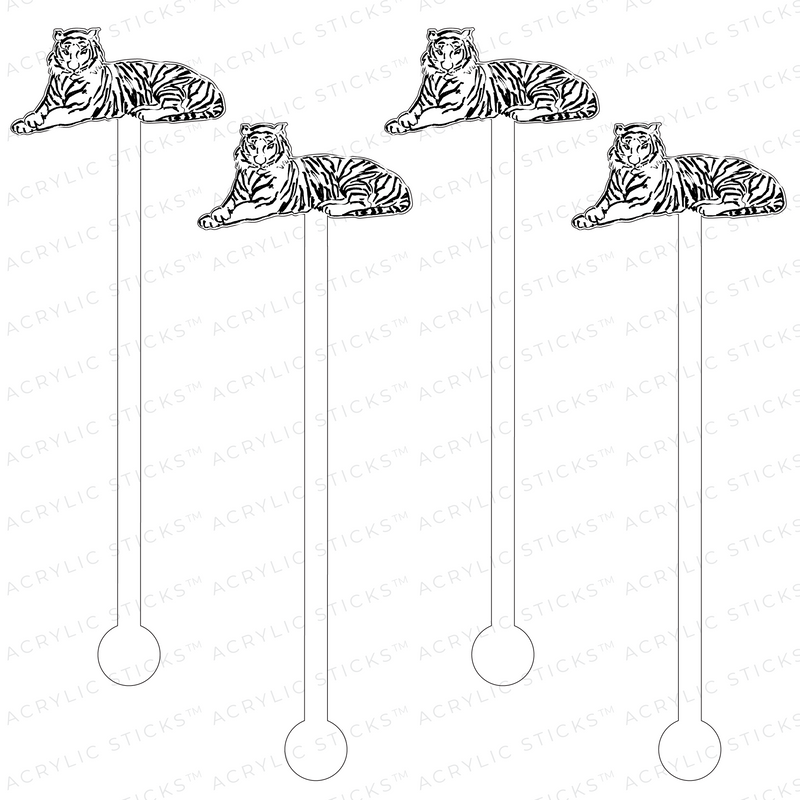 BLACK FEMALE TIGER ACRYLIC STIR STICKS