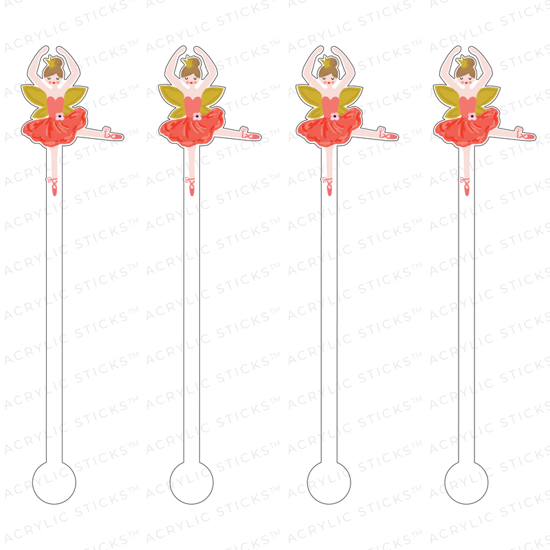 VINTAGE BALLET DANCER ACRYLIC STIR STICKS