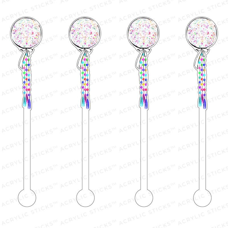 PREPPY PARTY BALLOON ACRYLIC STIR STICKS