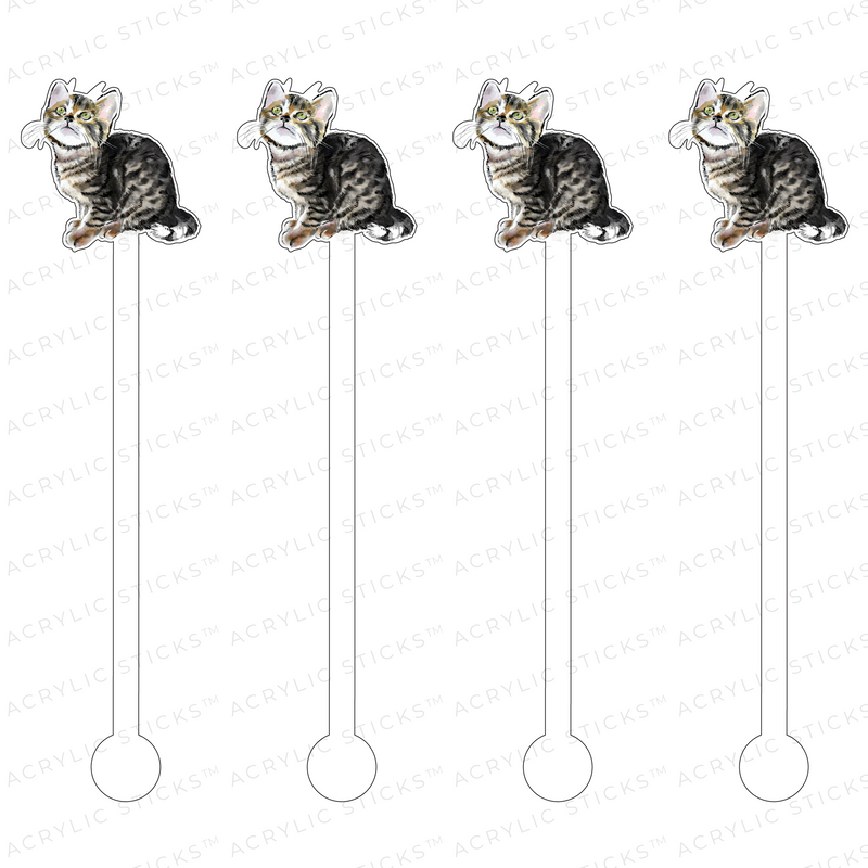 BENGAL KITTY CAT ACRYLIC STIR STICKS