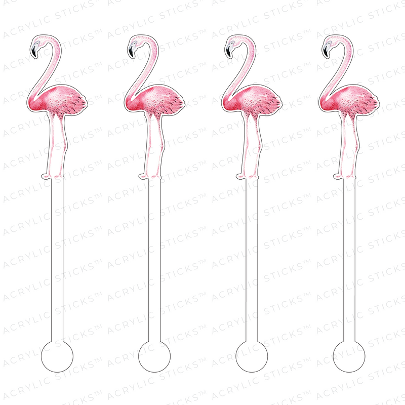 GREATER FLAMINGO ACRYLIC STIR STICKS