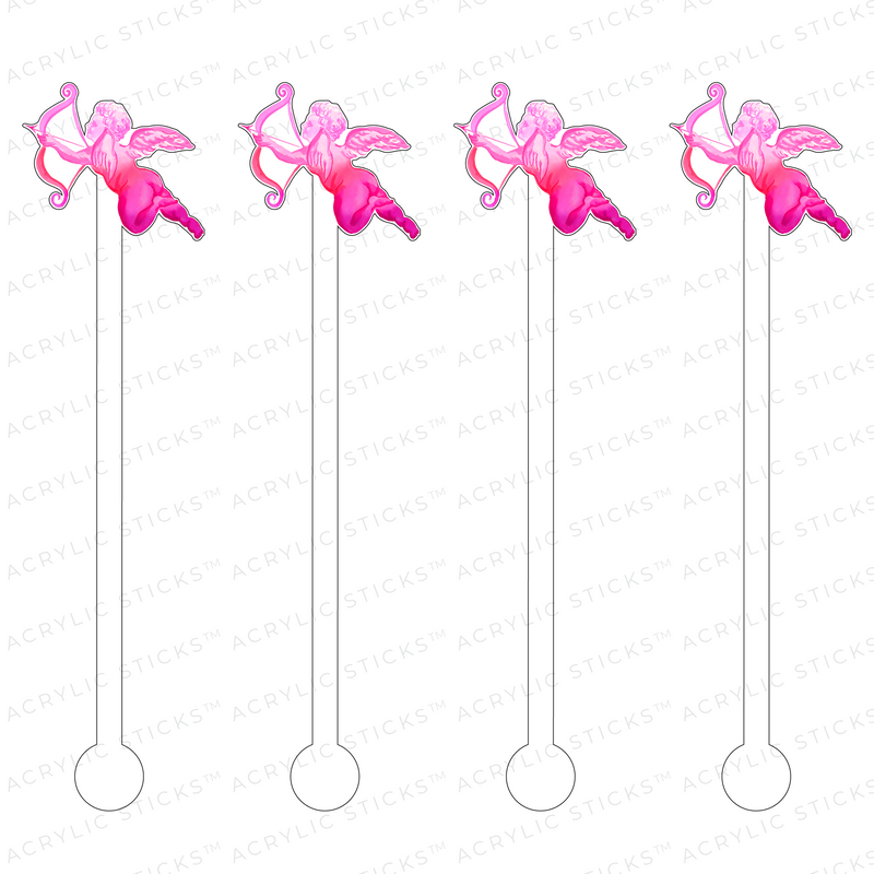 OMBRE PINK CUPID ACRYLIC STIR STICKS