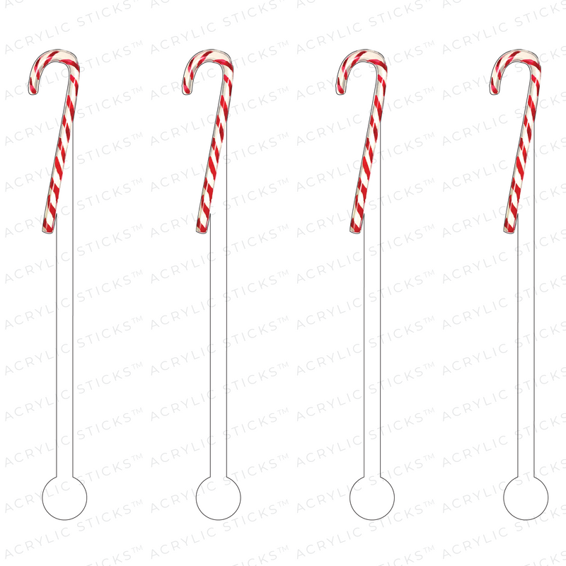 CLASSIC CANDY CANE ACRYLIC STIR STICKS