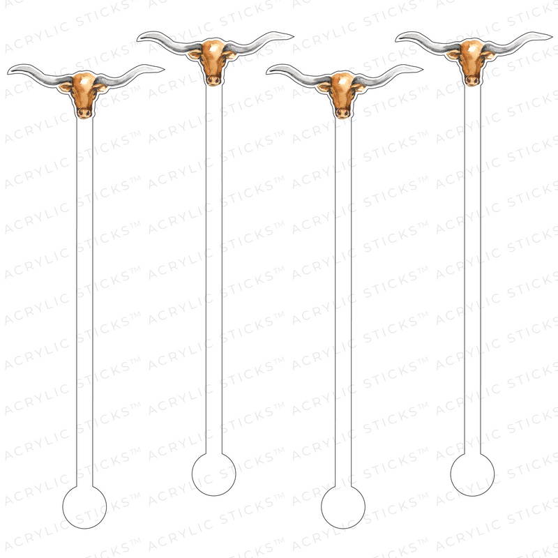 LONGHORN HEAD ACRYLIC STIR STICKS