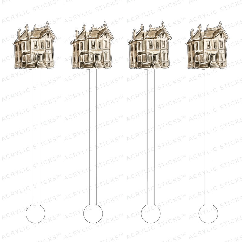 HAUNTED HOUSE ACRYLIC STIR STICKS