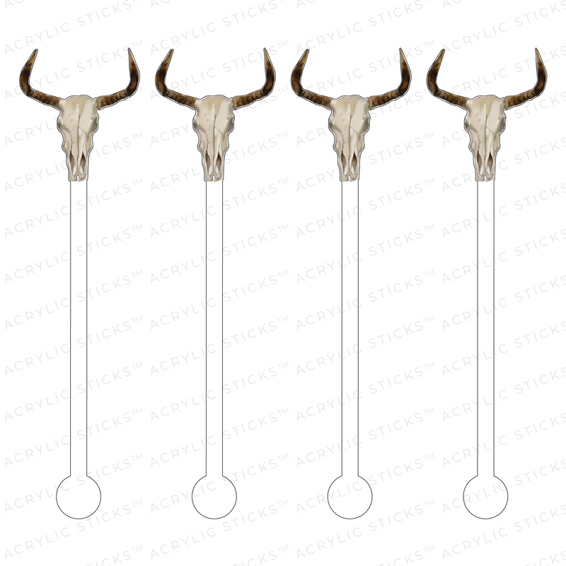 COW SKULL ACRYLIC STIR STICKS