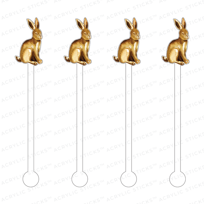 GOLDEN BUNNY ACRYLIC STIR STICKS