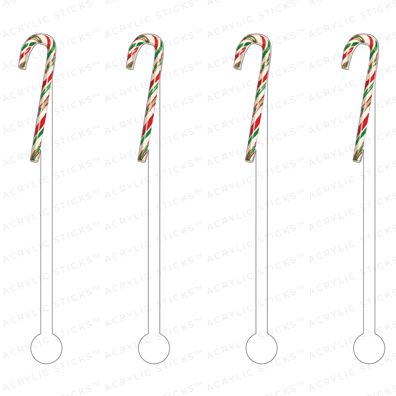 MERRY XMAS CANDY CANE ACRYLIC STIR STICKS