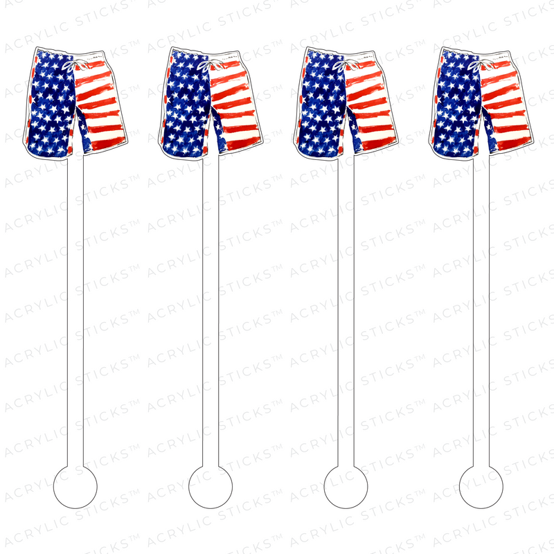 MR. PATRIOTIC SWIM TRUNKS ACRYLIC STIR STICKS