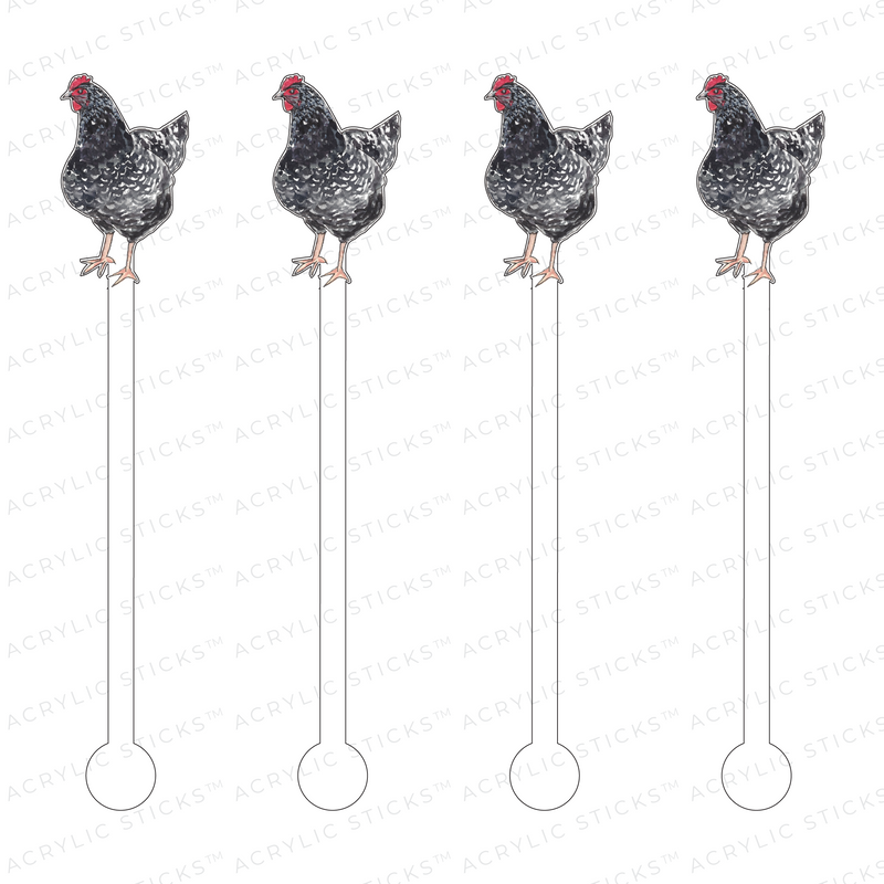 CHICKEN ACRYLIC STIR STICKS