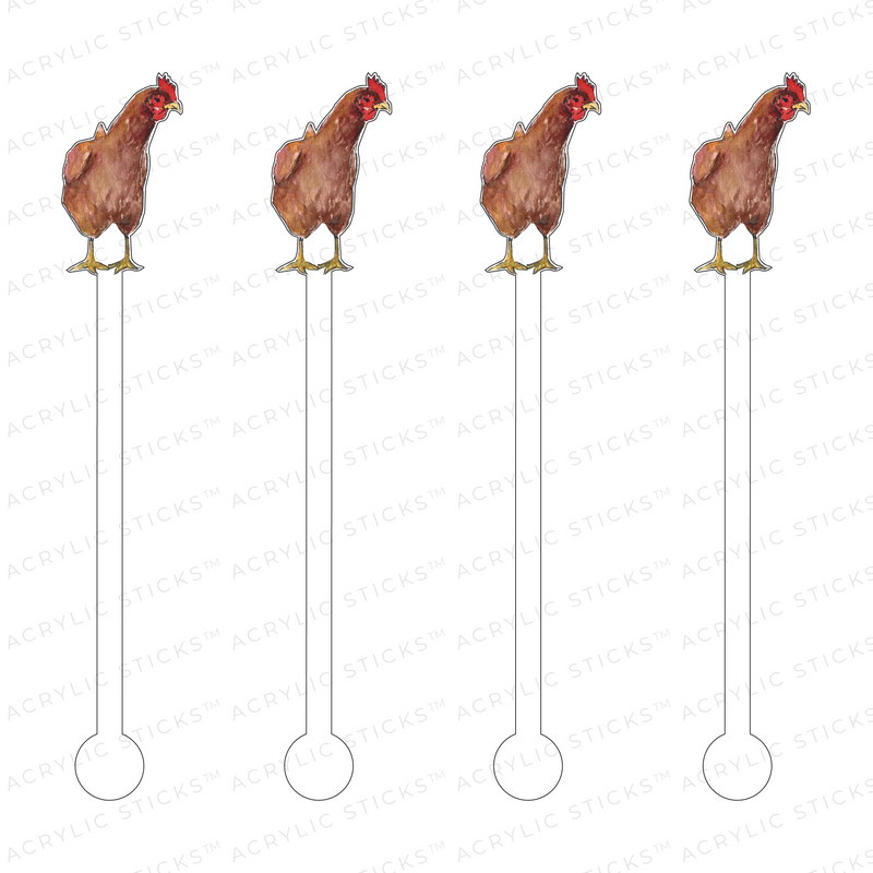 BROWN CHICKEN ACRYLIC STIR STICKS
