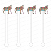 DONKEY WITH FLOWERS ACRYLIC STIR STICKS