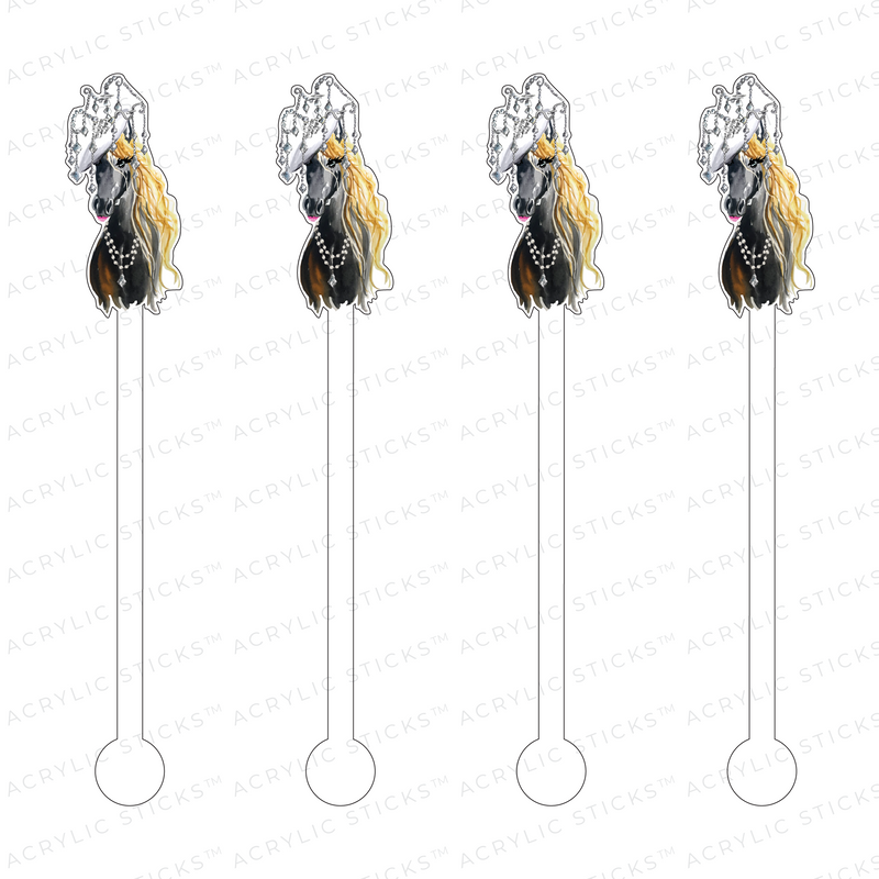 CHANDELIER DERBY HORSE ACRYLIC STIR STICKS