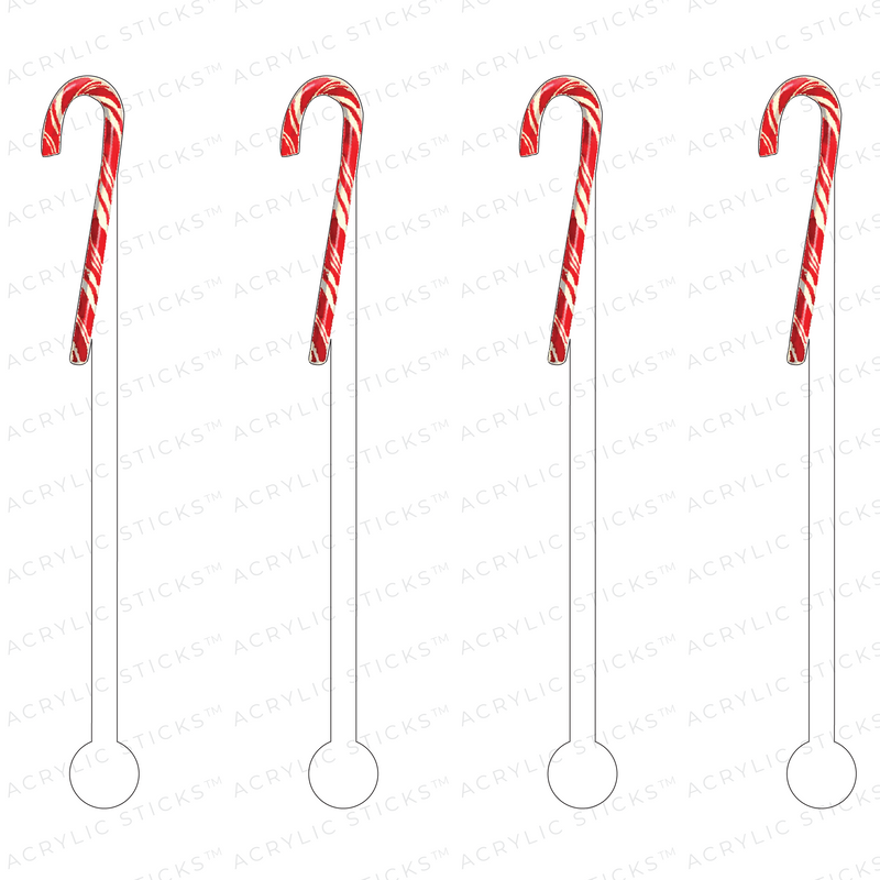 PEPPERMINT CANDY CANE ACYLIC STIR STICKS