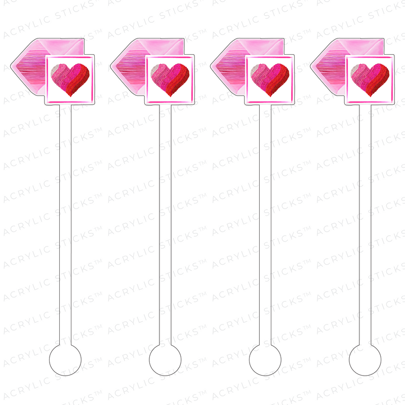 HAPPY VALENTINE'S DAY CARD ACRYLIC STIR STICKS