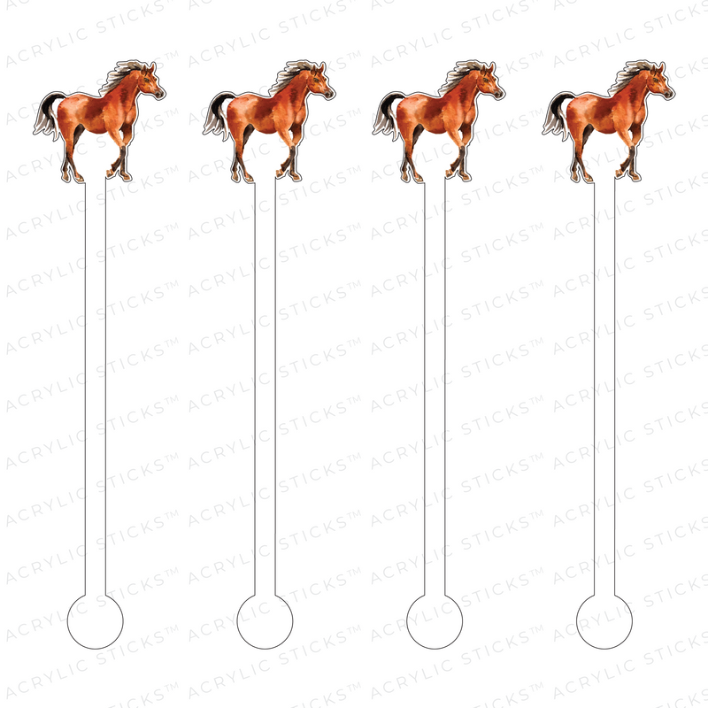 PRANCING HORSE ACRYLIC STIR STICKS