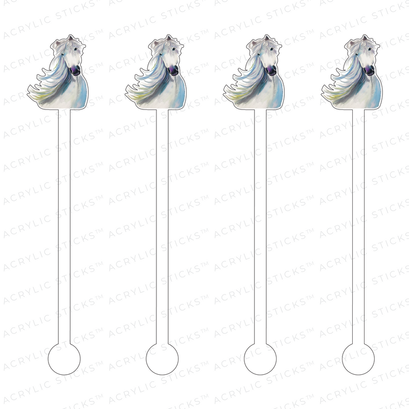 WHITE STALLION ACRYLIC STIR STICKS