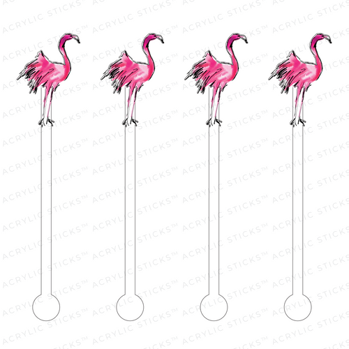 DIVA FLAMINGO ACRYLIC STIR STICKS
