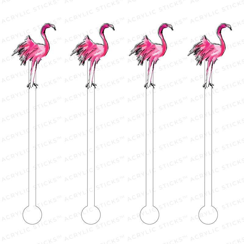 DIVA FLAMINGO ACRYLIC STIR STICKS