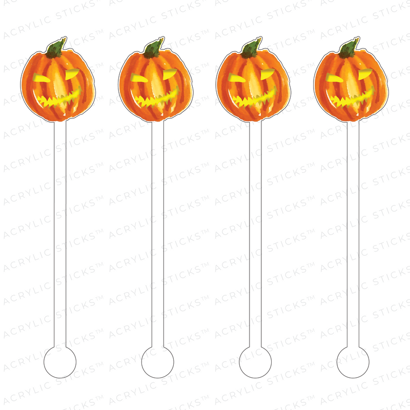 CREEPY JACK O'LANTERN ACRYLIC STIR STICKS
