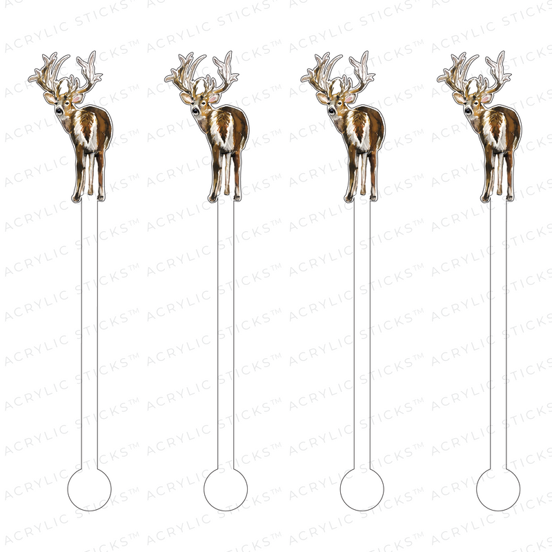 BEAUTIFUL BUCK ACRYLIC STIR STICKS