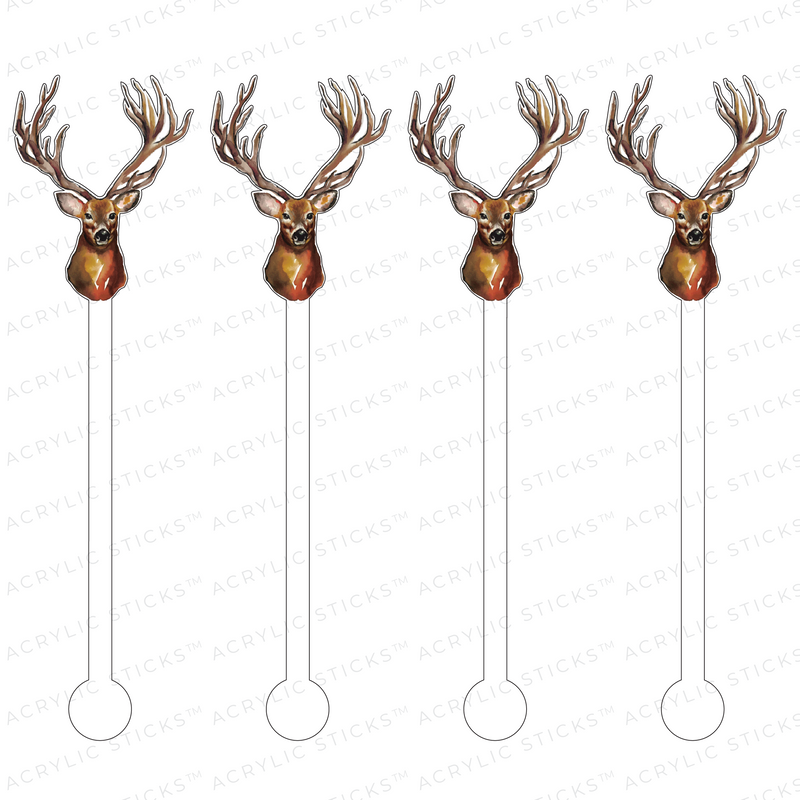 DEER MOUNT ACRYLIC STIR STICKS