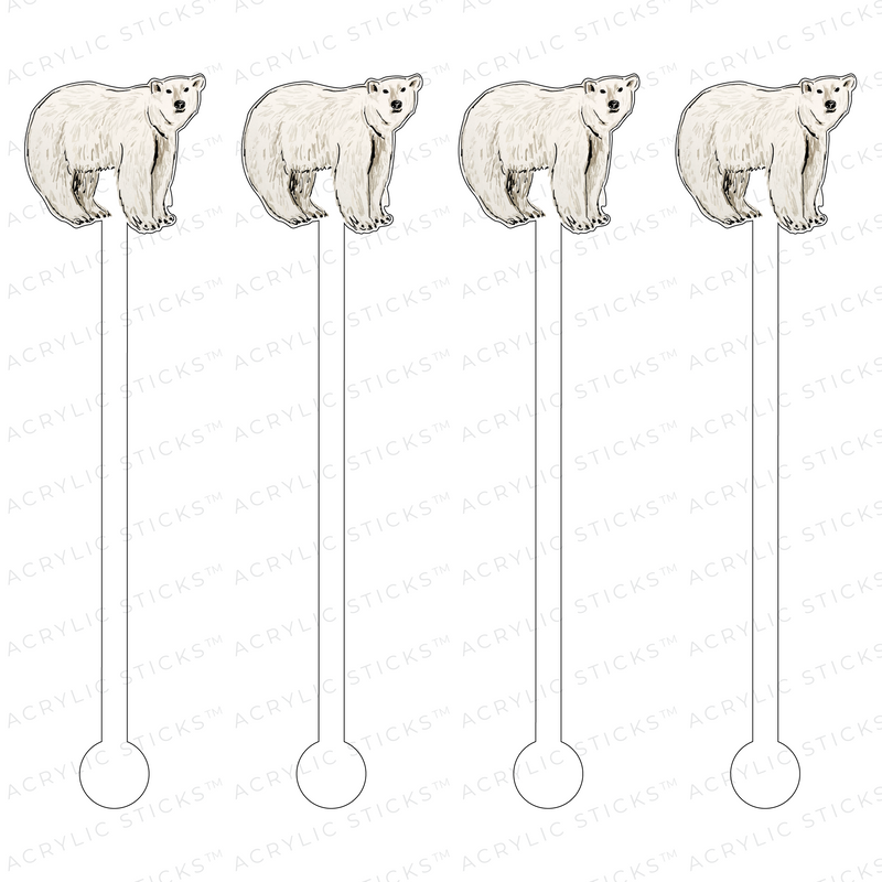 POLAR BEAR ACRYLIC STIR STICKS