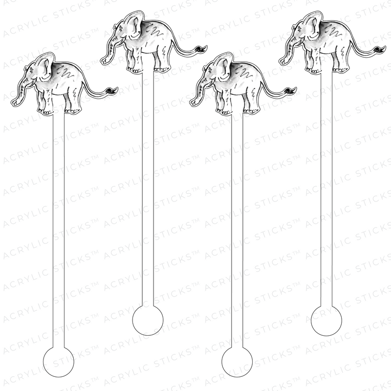 BABY ELEPHANT ACRYLIC STIR STICKS