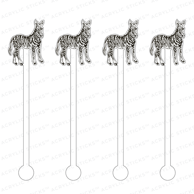 BABY ZEBRA ACRYLIC STIR STICKS