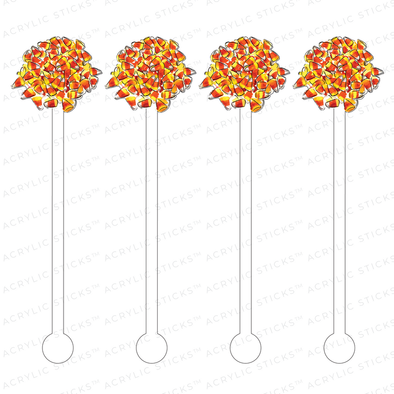 PILE OF CANDY CORN ACRYLIC STIR STICKS
