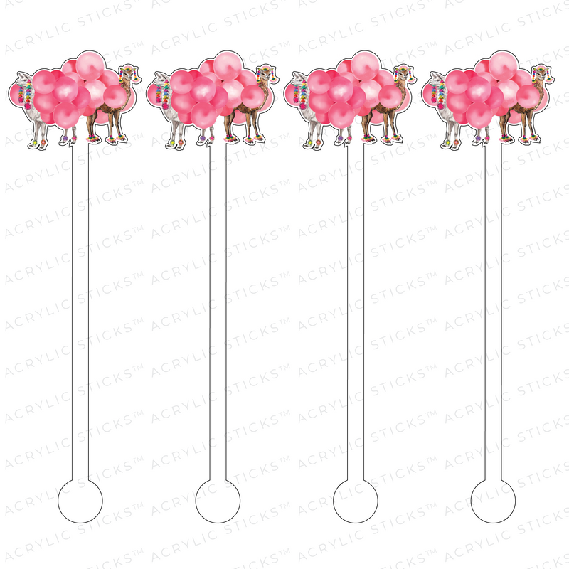 DUO BALLOON LLAMA ACRYLIC STIR STICKS