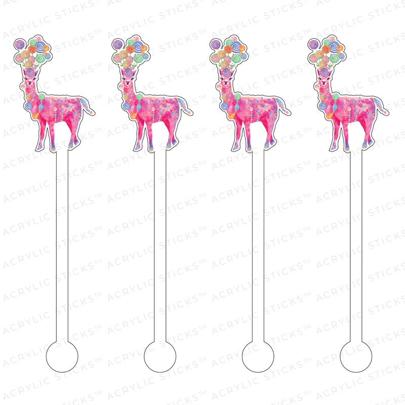 CANDY LLAMA ACRYLIC STIR STICKS
