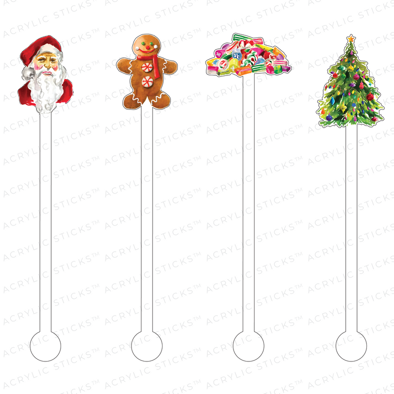 IT'S A VERY MERRY CHRISTMAS ACRYLIC STIR STICKS COMBO