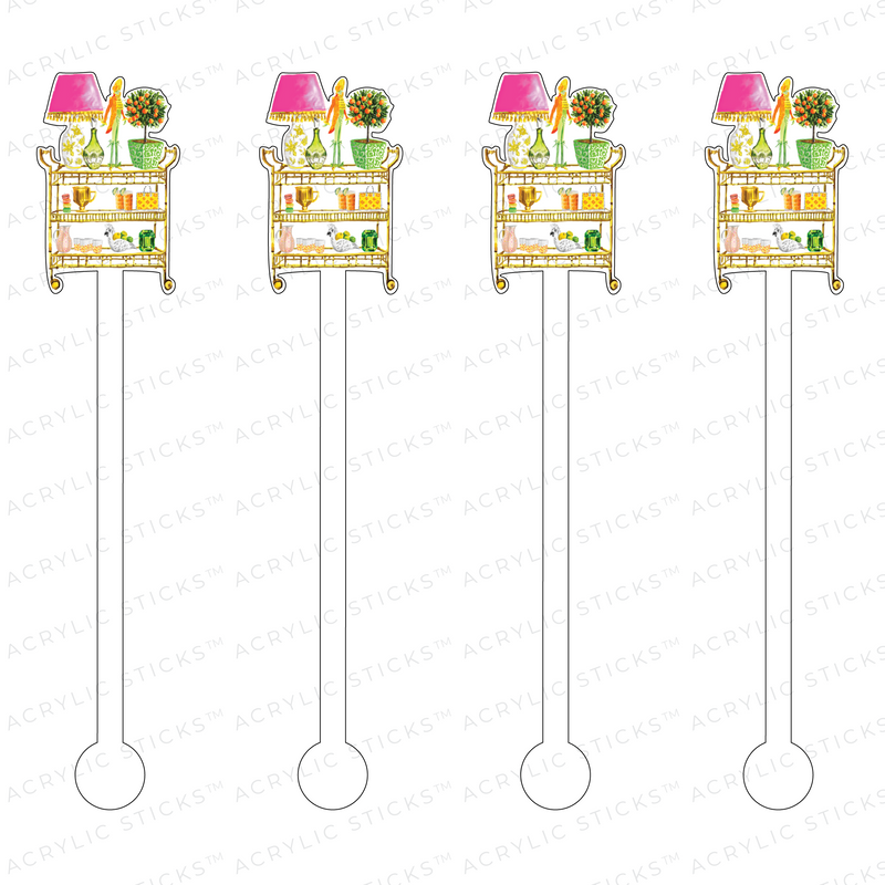 CITRUS CONTEMPO BAR CART ACRYLIC STIR STICKS
