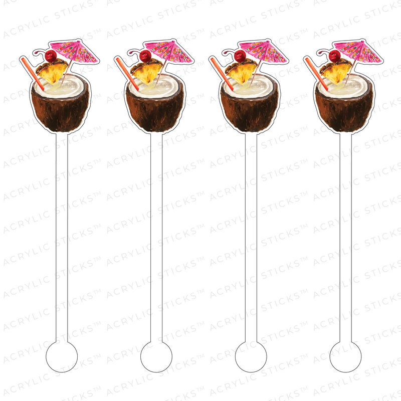 PINA COLADA ACRYLIC STIR STICKS