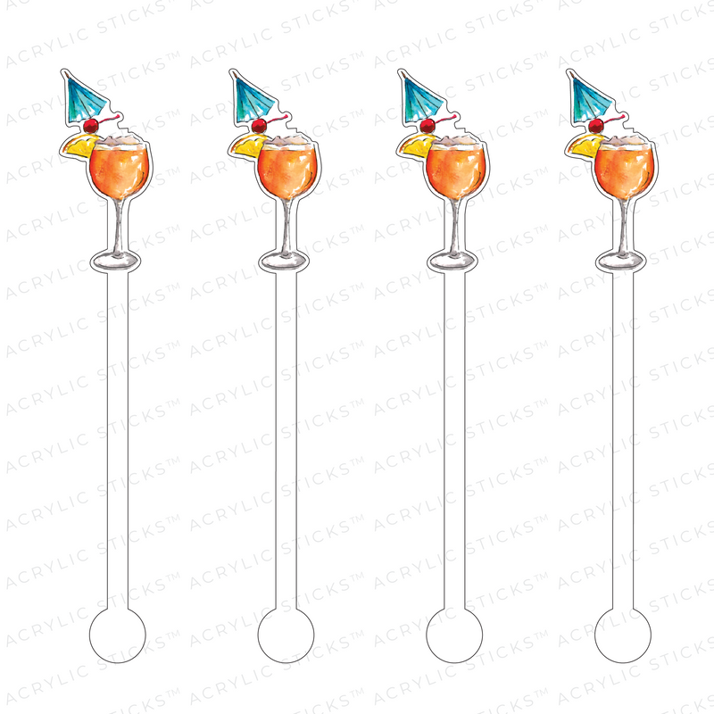 PEACH COCKTAIL ACRYLIC STIR STICKS
