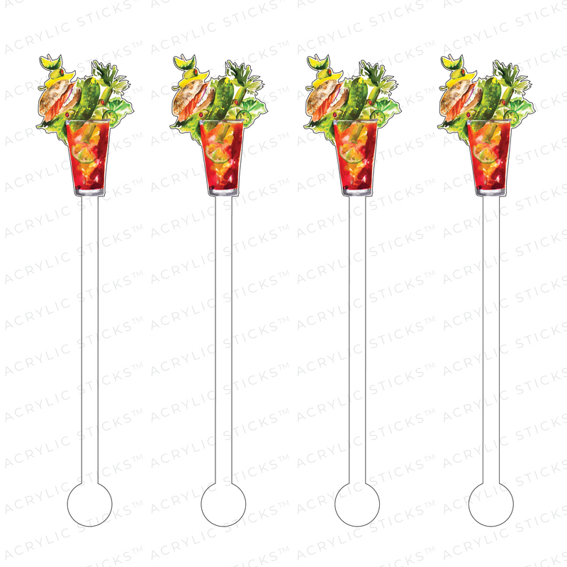 PICKLE LOX BAGEL BLOODY MARY ACRYLIC STIR STICKS