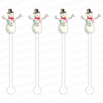 SNOWMAN ACRYLIC STIR STICKS