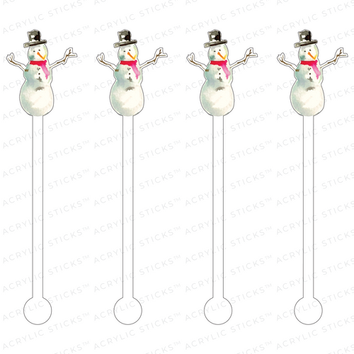 SNOWMAN ACRYLIC STIR STICKS