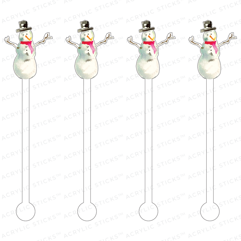 SNOWMAN ACRYLIC STIR STICKS