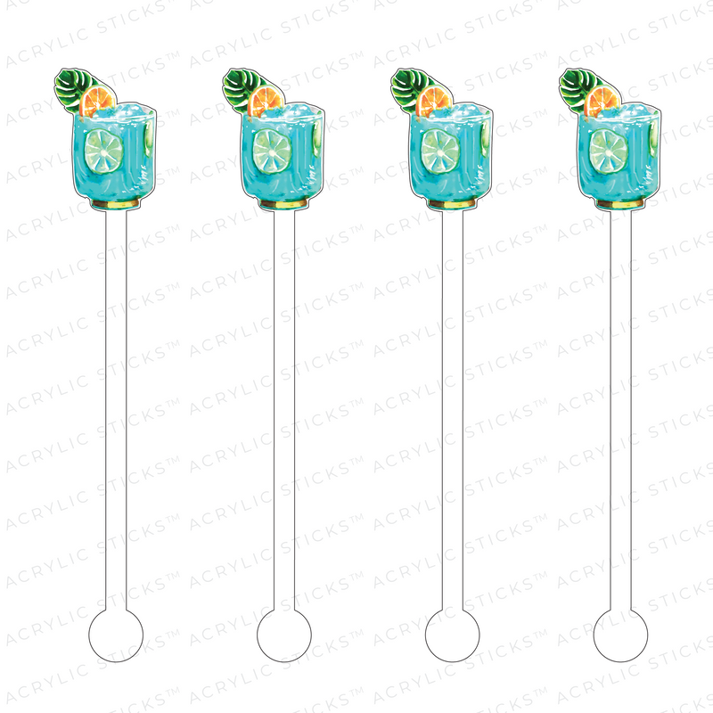BLUE AGAVE MARGARITA ACRYLIC STIR STICKS