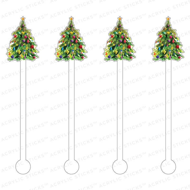 CHRISTMAS TREE ACRYLIC STIR STICKS