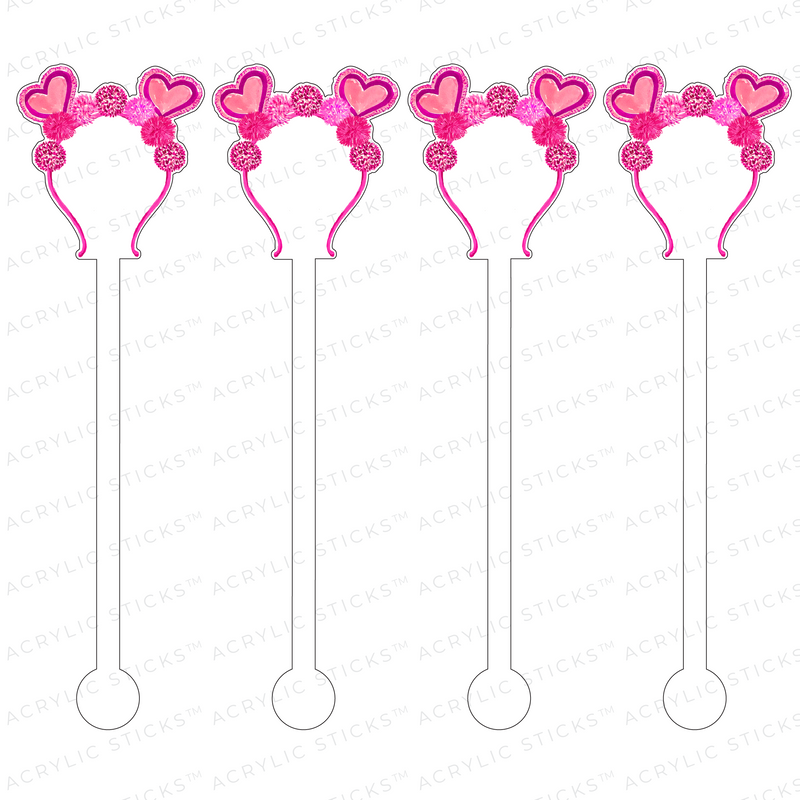 HEART POM POM HEADBAND ACRYLIC STIR STICKS