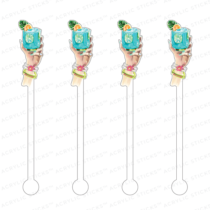 CHEERS TO BLUE AGAVE MARGARITAS ACRYLIC STIR STICKS