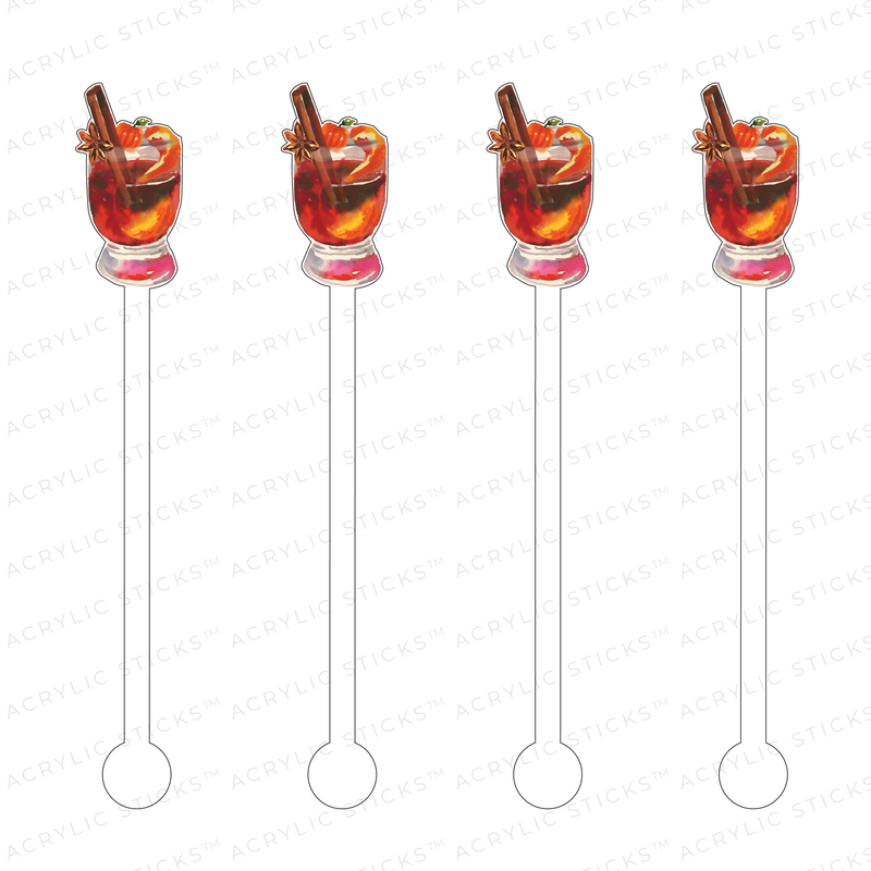 CINNAMON PUMPKIN COCKTAIL ACRYLIC STIR STICKS