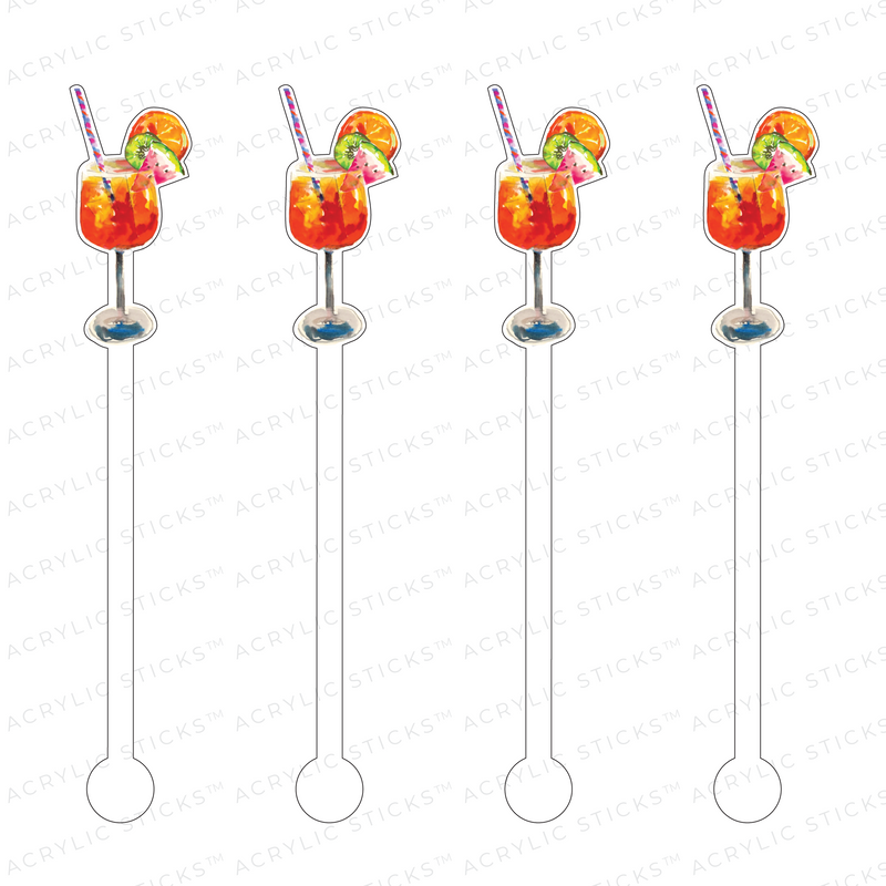 ORANGE PASSION COCKTAIL ACRYLIC STIR STICKS
