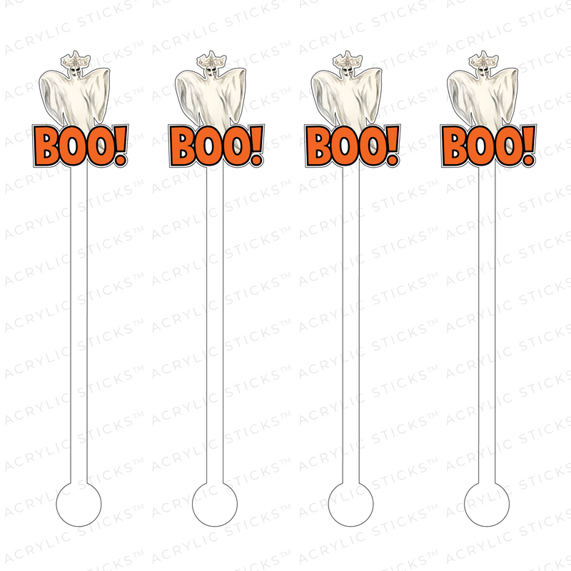 BOO! AVANT GHOST ACRYLIC STIR STICKS