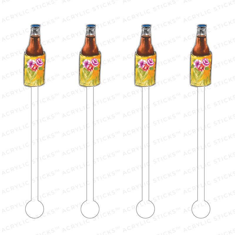 DESIGNER KOOZIE BEER ACRYLIC STIR STICKS