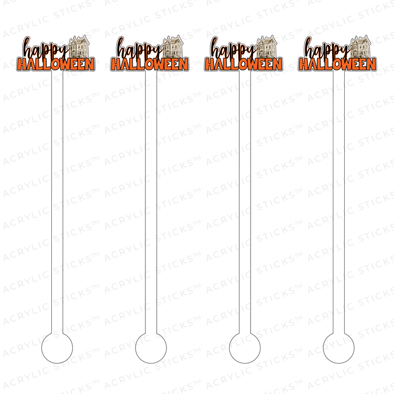 HAPPY HALLOWEEN ACRYLIC STIR STICKS