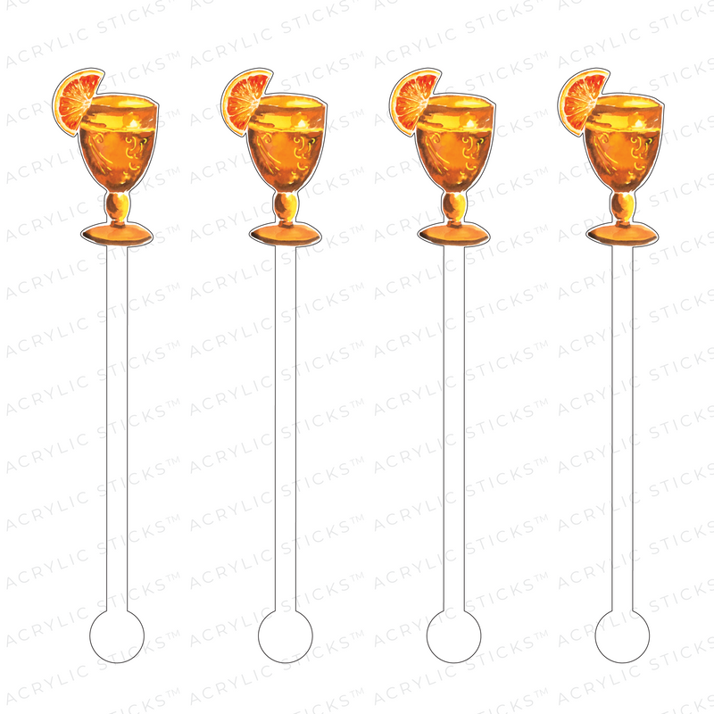 ORANGE GOBLET COCKTAIL ACRYLIC STIR STICKS